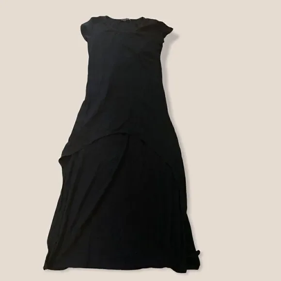 Small Black Short Sleeve High - Low Dress - Picture 2 of 3